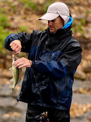 <p>
	On the next cast, Howell catches a small walleye. </p>
