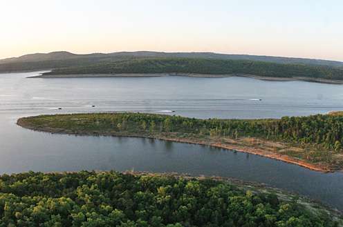 <p>
	The coves are deep and numerous on Bull Shoals, which has about 45,000 surface acres.</p>
