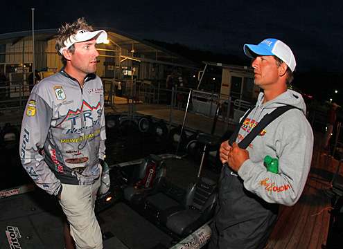 <p>
	Travis Manson and Keith Poche have a chat on Day Two at launch.</p>
