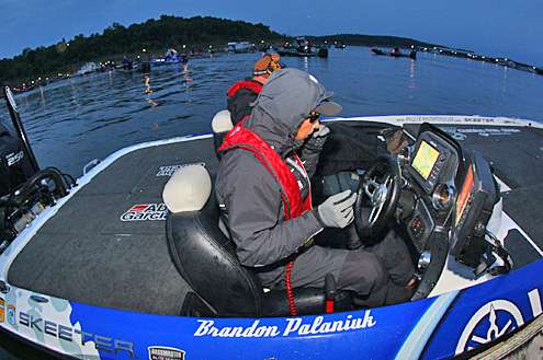 <p>
	After being the last boat out on Day One, Palaniuk starts off the Day Two launch in first.</p>

