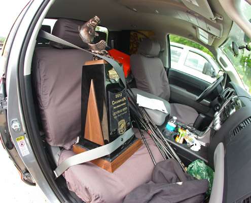 <p>
	 </p>
<p>
	The championâs trophy gets buckled into Casey Scanlonâs truck after he is declared the winner.</p>
