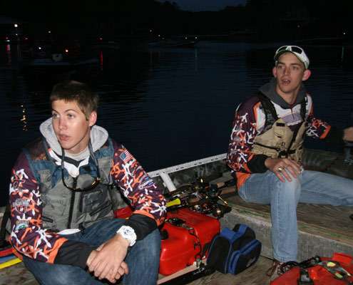 <p>
	Virginia Tech Hokies Evan Shearer and Michael Sadowski hit Smith Mountain Lake in their camouflage aluminum boat.</p>
