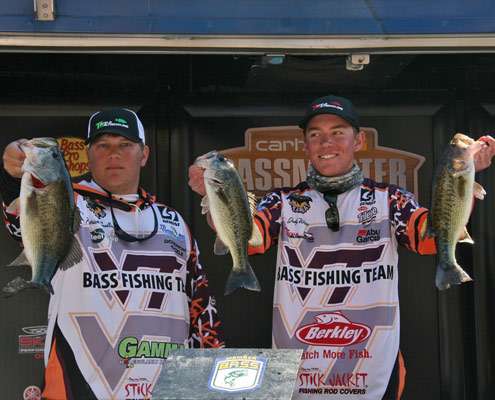 <p>
	Patrick Snellings and Jody White, Virginia Tech, 8-14, 20th place.</p>
