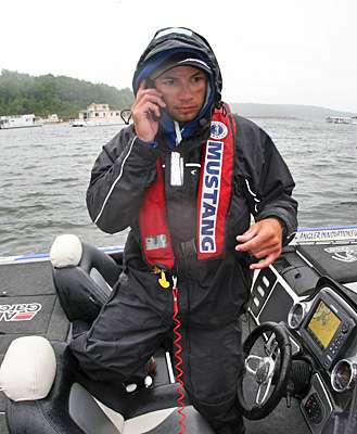 <p>
	Palaniuk takes a call from B.A.S.S. senior tournament manager Chuck Harbin on his situation and what he needed to do.</p>
