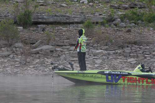 <p>
	Brent Chapman makes his first cast of the day.</p>
