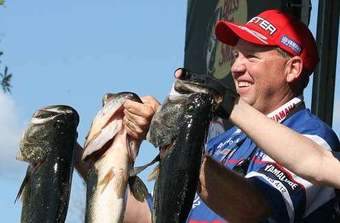 Consistency among his 28-7 allowed sight-fishing guru Alton Jones to be the first 2012 Elite winner and punch an early ticket to the 2013 Bassmaster Classic.
