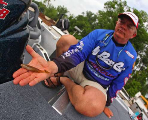 <p>
	David Gillham moved up from 12th to 8th place on the final day with 12 pounds, 14 ounces. Conditions changed Saturday, and he was forced to abandon the pattern that got him to the Top 12. He picked up a Reaction Innovations Skinny Dipper, and it turned out to be the right move. âI caught a few on that on Day Two, but today, that was all I was able to get them to bite.â</p>
