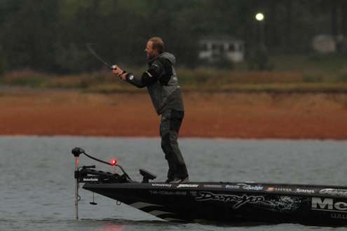 <p>
	Martens makes a cast early on Day Two.</p>
