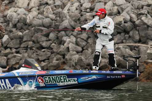 <p>
	Rojas flips it into the boat.</p>
