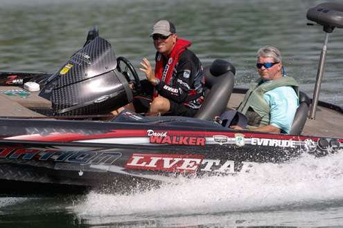 <p>
	David Walker waves on his way to his next spot.</p>
