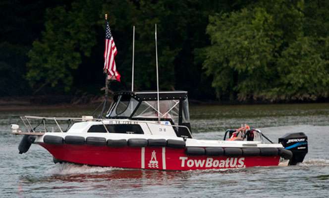 The BoatUS tow boat is ready to help out, if needed.
