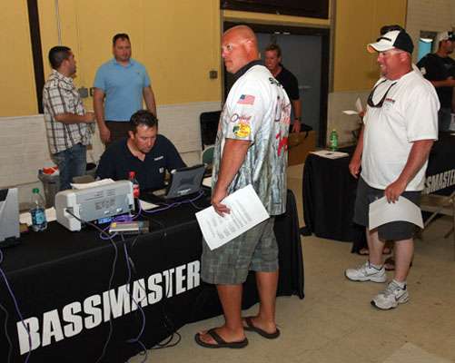 Anglers are eager to finish up the paperwork and start fishing. 