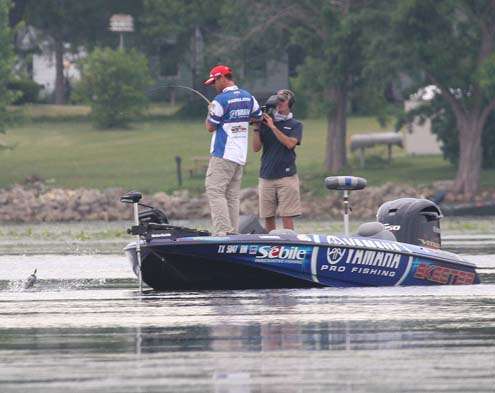 On the final morning of the Mississippi River Rumble, Faircloth hooks a keeper.