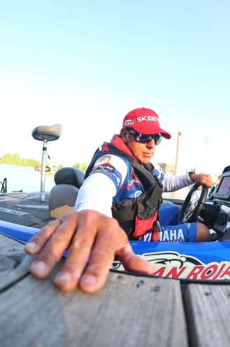 <p>
	Dean Rojas pushes off the dock and makes his way to the open water.</p>
