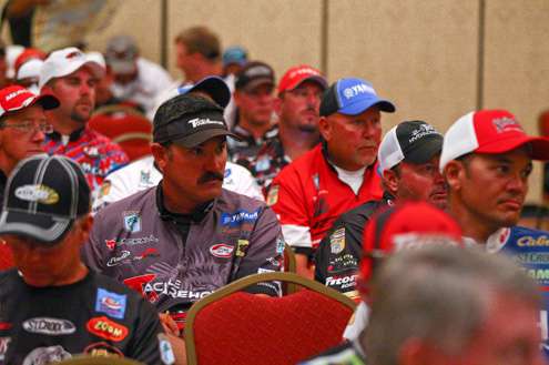 <p>
	Several anglers had their game faces on at the anglers briefing.</p>
