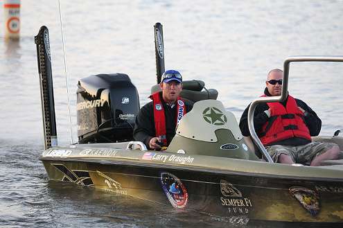 <p>
	Larry Draughn didn't have much success under overcast skies on Day One but has high hopes for Day Two.</p>
