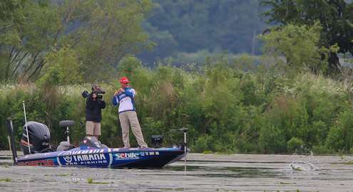 <p>
	Todd Faircloth continues to pull in the bass on Day Three of the MIssissippi River Rumble.</p>

