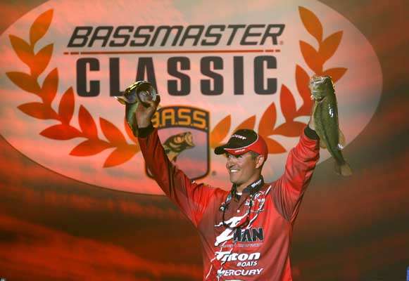 <p>
	<strong>19. If you could only have one, would it be a Bassmaster Angler of the Year title or Bassmaster Classic championship?</strong></p>
<p>
	Angler of the Year is the biggest accomplishment you can have in the sport. It doesn't pay as much at one time as a Classic win, but if you win AOY you've won a pile of money on the way there. Winning AOY is my main goal every year. I think it's the goal of every club fisherman â to win the points championship. It's all about being the best.</p>
