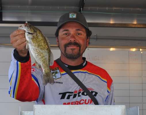 <p>
	Joe Conway, Colorado, 83rd place, 11-13, holding the winner of the small fish award, a 15-ouncer.</p>
