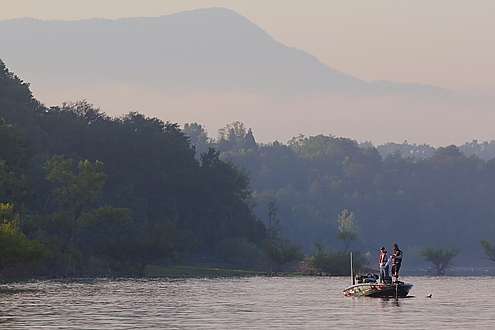 <p>
	Fred Roumbanis on Douglas Lake, with the Great Smoky Mountains in the background.</p>
