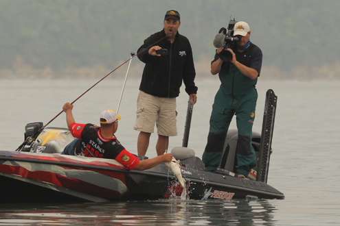 <p>
	Starks catches another good one that would make him the champion of the Douglas Lake Challenge.</p>

