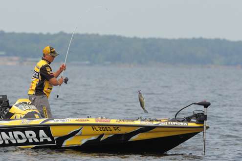 <p>
	Scroggins hooks another one.</p>
