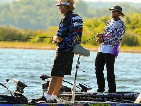 <p>
	Aaron Martens and Rick Morris found themselves fishing close together again on Day Three.</p>
