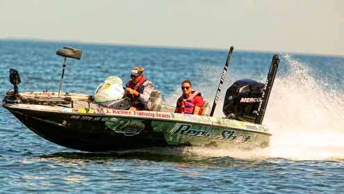 <p>
	Local favorite Travis Manson speeds to another fishing location.</p>
