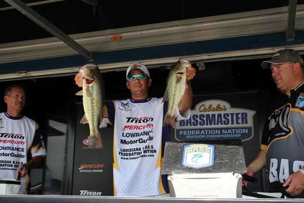 <p>
	Louisiana angler, Ryan Lavigne, brought five fish to the scales that weighed 13 pounds, 2 ounces. Thatâs good enough for third place as of today. His expression of quiet confidence tells us whatâs going through his mind.</p>
