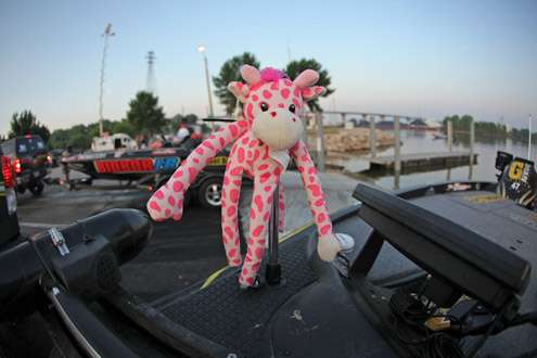 <p>
	Gerald Swindle has a special friend onboard his boat at the Day One launch.</p>
