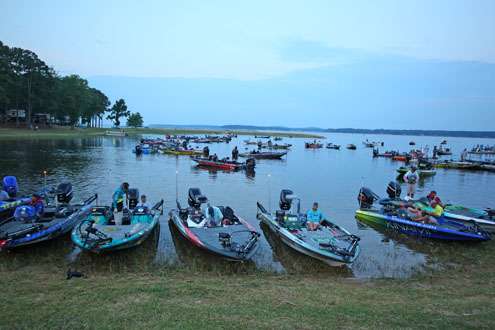 <p>
	The cove begins to fill up with boats as Day Two gets underway.</p>
