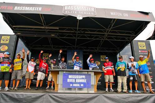 <p>
	Top 12 Anglers from Day 3 of the 2012 Elite Series Mississippi River Rumbe.</p>
