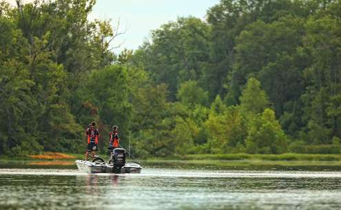 Zack Birge and Blake Flurry, the leading team from Oklahoma State, started Day Three in the back of a small feeder creek. 
