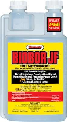 <p>
	 </p>
<p>
	<strong>Biobor JF fuel Microbicide</strong></p>
<p>
	In addition to ethanol, microbial bacteria and fungi can attack and damage your precious outboard. Biobor JF is said to break up and prevent sludge, slime, bacteria and other uindesireables that may arise in your gas. Plus, Biobor JF cleans out fuel filters for increased flow.</p>
