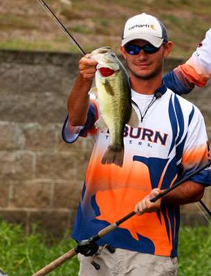 Jordan Lee gives the camera a better look at one of the teamâs best fish of the day.