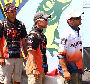 <p>
	The anglers wait to weigh in after Round 1 of the 2012 Carhartt College Series Bassmaster Classic Bracket.</p>
