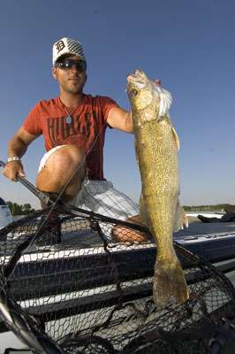 Brian Schram with one of the walleyes we caught.