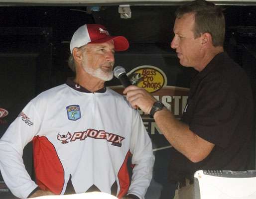 Chris Bowes and I discussed the great bass fishing and the wonderful facilities at Lake St. Chair when I weighed in.