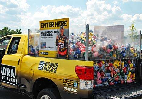<p>
	Bass Pro Shops is giving away $100 to whomever can guess how many koozies are in the back of this Toyota.</p>
