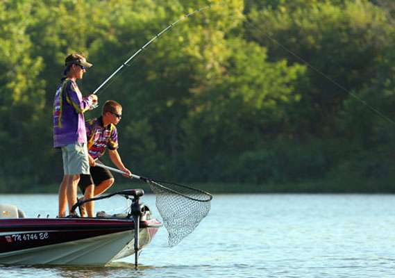 The team from Bethel University was catching fish early on Day One. 
