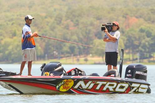 Auburn's Jordan Lee started the afternoon on the same point he caught fish on during the morning segment.