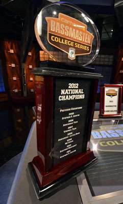 <p>
	The 2012 Carhartt Bassmaster College Series National Championship trophy.</p>
