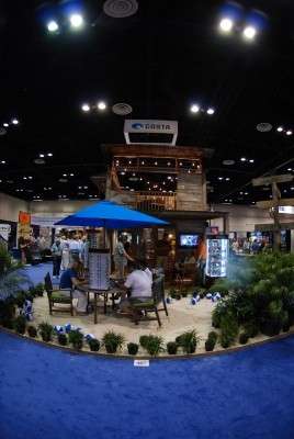 <p>
Costa installed a two-story beach house complete with sand in the middle of ICAST.</p>
