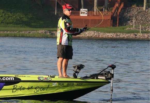<p>
	 </p>
<p>
	Most of his casts were with topwater baits, but he would occasionally try something different.</p>

