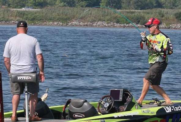 <p>
	 </p>
<p>
	And surprised Chapman when it came in the boat as a largemouth.</p>
