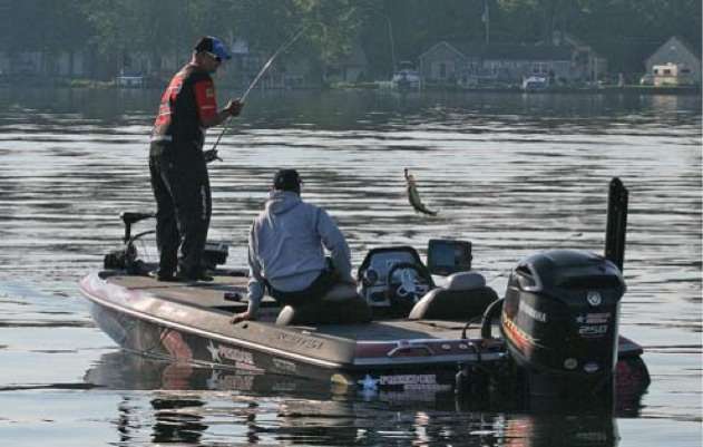<p>
	 </p>
<p>
	The largemouth was brought aboard quickly.</p>
