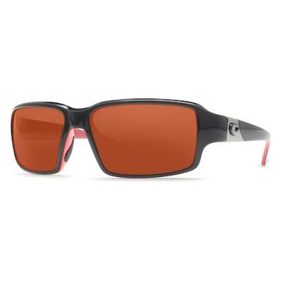<p>
	<strong>Costa Del Mar Peninsula</strong></p>
<p>
	Costa Del Mar's Peninsula is a full-frame sunglass with a rectangular shape. It has wire core temples and stainless steel spring hinges. It comes in tortoise, black and black/coral, with Costa's 580 or prescription lenses. Lens color options are gray, copper, amber, blue mirror, green mirror and silver mirror. Peninsula retails for $169 to $249.</p>

