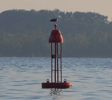 <p>
	A bouy on Oneida Lake, tournament waters of the 2012 Elite Series Ramada Championship.</p>
