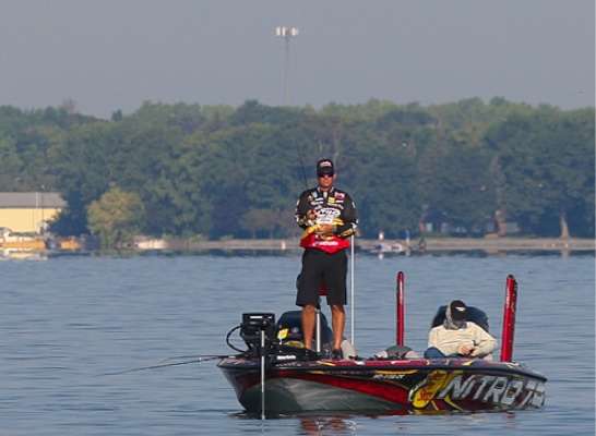 <p>
	 </p>
<p>
	Kevin VanDam was also working the main lake Thursday morning.</p>
