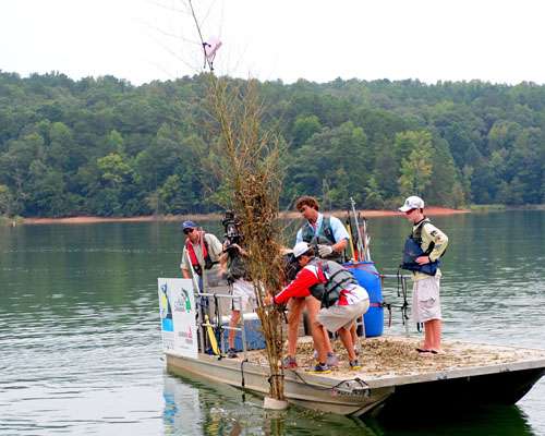 <p>
	The day-long project was filmed and will later appear on the <em>On The Jobs</em> television show that airs on Alabama Public Television and WSFA in Montgomery. <em>On The Jobs</em> host Bobby John Drinkard assisted the high school anglers in the construction and deployment of the habitat structures. </p>
